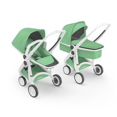 Carucior 2 In 1, Greentom, 100% Ecologic, White Mint, Culoare: Turquoise