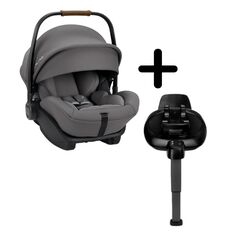 Nuna - Set scoica auto i-size ARRA Next Granite + Baza isofix BASE next i-Size pentru ARRA next, Culoare: Gri, Grupa: 0-13kg (0 luni - 12 luni)