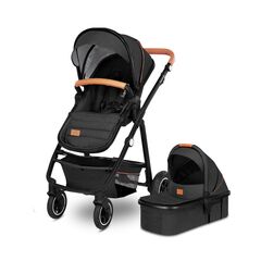 Lionelo - Carucior Amber 2 in 1, Pana la 22 kg, Gri inchis, Culoare: Gri, Model: 2 in 1