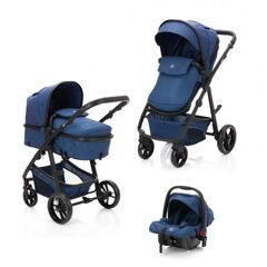 Carucior Panther transformabil 3 in 1 Blau Melange Fillikid, Culoare: Albastru