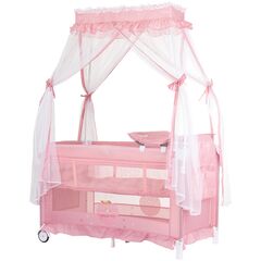 Patut pliabil Chipolino Palace Princess pink, Culoare: Roz, Dimensiuni: 120x60