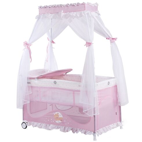 Patut pliabil Chipolino Sahara peony pink, Culoare: Roz, Dimensiuni: 120x60