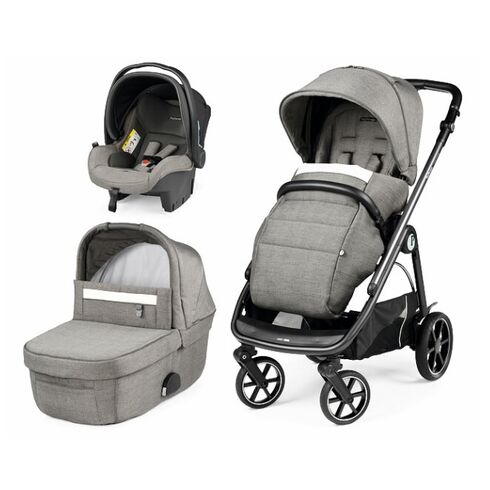 Carucior 3 in 1 Peg Perego Veloce, Primoviaggio SL, 0 - 22 kg, City Grey, Gri / Alb, Culoare: Alb/Gri