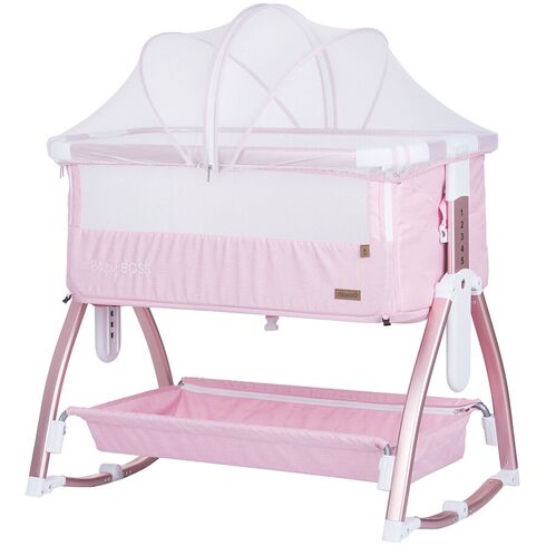 Patut Co-Sleeper Chipolino Baby Boss blush, Culoare: Roz, Dimensiuni: 95x65