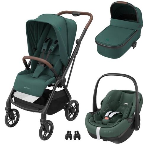 Sistem 3in1 Maxi-Cosi Leona2 + Oria + Pebble 360 PRO2 ESSENTIAL GREEN, Culoare: Verde, Model: 3 in 1