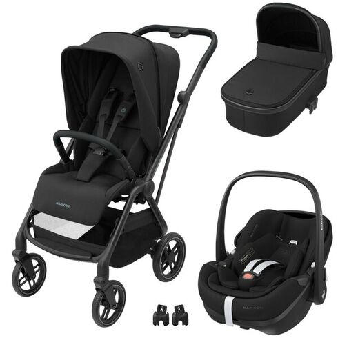 Sistem 3in1 Maxi-Cosi Leona2 + Oria + Pebble 360 PRO2 ESSENTIAL BLACK, Culoare: Negru, Model: 3 in 1