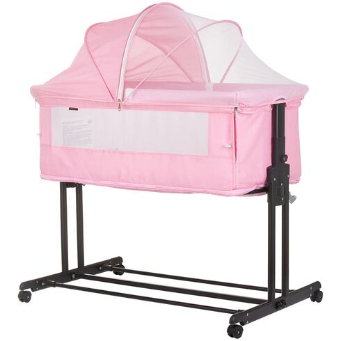 Patut co-sleeper si tarc Chipolino Zen flamingo, Culoare: Roz, Dimensiuni: 90x50