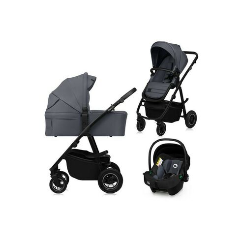 Carucior 3 in 1, Lionelo, Amber Plus, Pana la 22 kg, Gri, Culoare: Gri, Model: 3 in 1